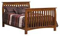 #42524: Full Bed Rail Conversion Kit shown with #42522: Crib  --- QSWO finished with Golden Brown: CF-10901