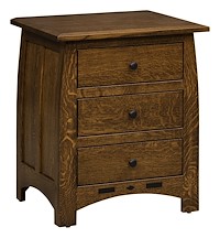 #42525: 3 Drawer Nightstand shown --- QSWO finished with Golden Brown: CF-10901