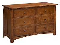 #42527: 6 Drawer Dresser shown --- QSWO finished with Golden Brown: CF-10901