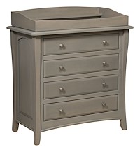 #42538: 4 Drawer Dresser shown with #42544: Box Top - for changing table pad  ---  Premium Two-tone finish --- Br Maple 