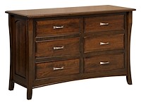 #42539: 6 Drawer Dresser shown --- Sap Cherry finished with Rich Tobacco: OCS-228