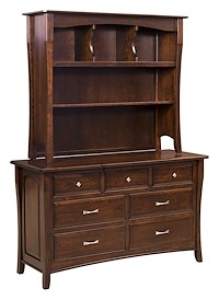 #42540: 7 Drawer Dresser shown with #42543: Hutch Top  --- Sap Cherry finished with Rich Tobacco: OCS-228