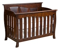 #42547: Crib - Slat front shown --- Sap Cherry finished with Burnt Umber: FC-10748