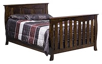 #42549: Full Bed Rail Conversion Kit shown with #42547: Crib - Slat front  --- Sap Cherry finished with Burnt Umber: FC-10748