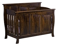 #42550: Crib - Panel front shown --- Sap Cherry finished with Burnt Umber: FC-10748