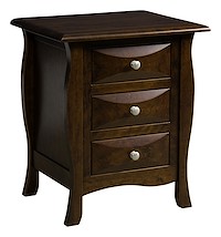 #42551: 3 Drawer Nightstand shown --- Sap Cherry finished with Burnt Umber: FC-10748