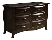 #42553: 6 Drawer Dresser shown --- Sap Cherry finished with Burnt Umber: FC-10748