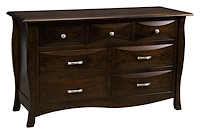 #42554: 7 Drawer Dresser shown --- Sap Cherry finished with Burnt Umber: FC-10748