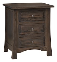 #42564: 3 Drawer Nightstand shown --- Oak finished with Antique Slate: FC-19852