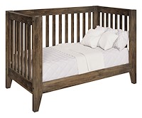 #42574: Toddler Bed Conversion shown with #42573: Crib  --- Br Maple finished with Shadow: FC-24427