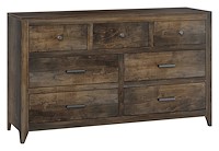 #42580: 7 Drawer Dresser shown --- Br Maple finished with Shadow: FC-24427