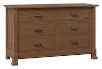 #42592: 6 Drawer Dresser shown --- Br Maple finished with Almond: FC-42000