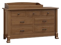 #42593: 7 Drawer Dresser shown with #42595: Box Top - for changing table pad  --- Br Maple finished with Almond: FC-42000