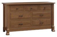 #42593: 7 Drawer Dresser shown --- Br Maple finished with Almond: FC-42000