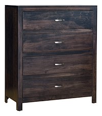 #42600: 4 Drawer Chest shown --- Br Maple finished with Dark Knight: FC-19093