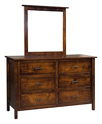 #42606: Dresser shown with #42607: Dresser Mirror  --- Br Maple finished with Asbury Brown: FC-7992