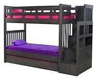 #42614: Bunk Bed - Twin over Twin - with Staircase shown