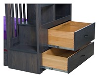 #42614: Bunk Bed - Twin over Twin - with Staircase shown --- Shown open  --- Oak finished with Dark Antique Slate: FC-30529