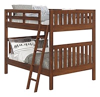 #42625: Bunk Bed - Full over Full - with Ladder shown --- Oak finished with Earthtone: FC-40592