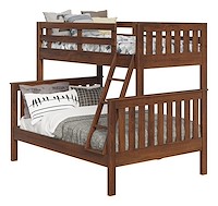 #42627: Bunk Bed - Twin over Full - with Ladder shown --- Oak finished with Earthtone: FC-40592