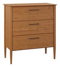 #43161: 3 Drawer Chest shown --- Sap Cherry finished with Chestnut: FC-104