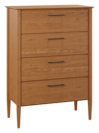 #43162: 4 Drawer Chest shown --- Sap Cherry finished with Chestnut: FC-104