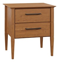 #43164: 2 Drawer Nightstand shown --- With dark hardware --- Sap Cherry finished with Chestnut: FC-104