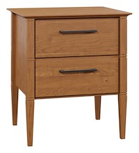 #43165: 2 Drawer Nightstand shown --- Sap Cherry finished with Chestnut: FC-104