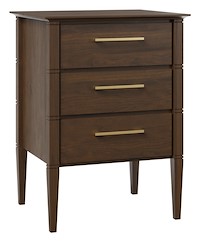 #43166: 3 Drawer Nightstand shown --- Sap Cherry finished with Cocoa: OCS-122