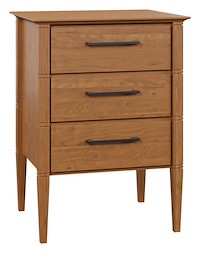 #43166: 3 Drawer Nightstand shown --- Sap Cherry finished with Chestnut: FC-104