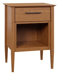 #43167: 1 Drawer Open Nightstand shown --- Sap Cherry finished with Chestnut: FC-104