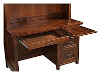 #43244: Single Pedestal Desk shown with #43247: Hutch for Single Pedestal Desk --- Detail View Shown --- Rs Cherry finished with Asbury: OCS-117