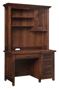 #43247: Santa Fe - Hutch for Single Pedestal Desk with #43244: Single Pedestal Desk 