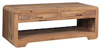 #43300: Coffee Table - 48 Wide - 2 Drawer shown --- Rs Hickory finished with Tundra: OCS-133