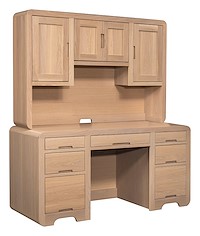 #43306: Desk shown with #43307: Hutch --- White Oak finished with Latte: OCS-138