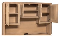 #43307: Hutch shown --- Shown open --- White Oak finished with Latte: OCS-138