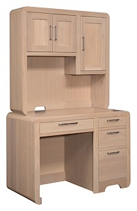 #43309: Desk shown with #43310: Hutch --- White Oak finished with Latte: OCS-138