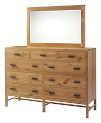 #4332: High Dresser Mirror shown with #4331: High Dresser  --- Shown with premium Finish  --- Rs Cherry 