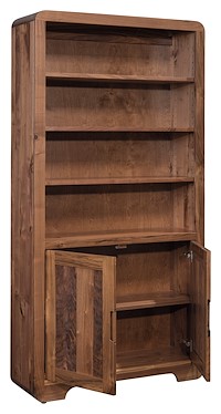 #43347: 36 Wide - Bottom Doors - 72 Tall shown --- Shown open --- Rs Walnut finished with Natural: OCS-100