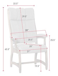 #43380: Client Arm Chair shown --- Shown with Dimensions