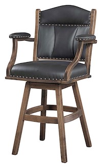 #43382: Dalton - Bar Chair - Arm - 30" shown --- Shown with optional Leather --- Br Maple finished with Cocoa: OCS-122