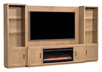 #43515: 80" TV Opening shown --- Br Maple finished with Wicker: FC-D22N11218