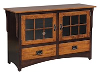 #43519: 49.5" Wide shown --- Top, doors, drawers are Elm with Michaels OCS-113 stain --- Br Maple finished with Onyx: OCS-230