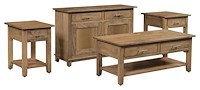 #43544: Occasional Table - Storage shown --- Group --- Br Maple finished with Sandstone: FC-48015