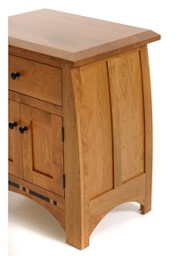 #6658: 28" Nightstand - 2 Door shown --- Side View Shown  --- Cherry finished with Autumn Wheat